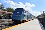 Train # P677 heading away from WPB Station bound for Miami Central Station